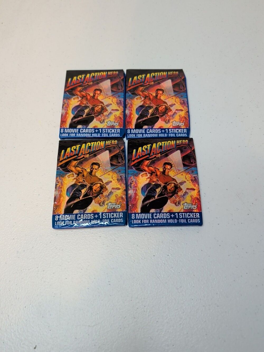 1993 Topps Last Action Hero Movie Trading Card Packs Lot of 4 Sealed Vintage